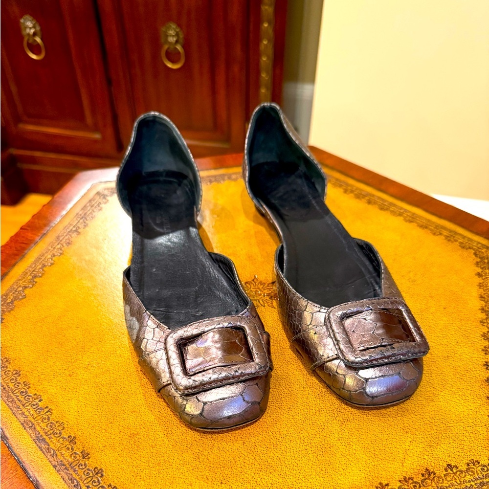 Hollywould metallic snakeskin flats size 10 - Picture 2 of 7